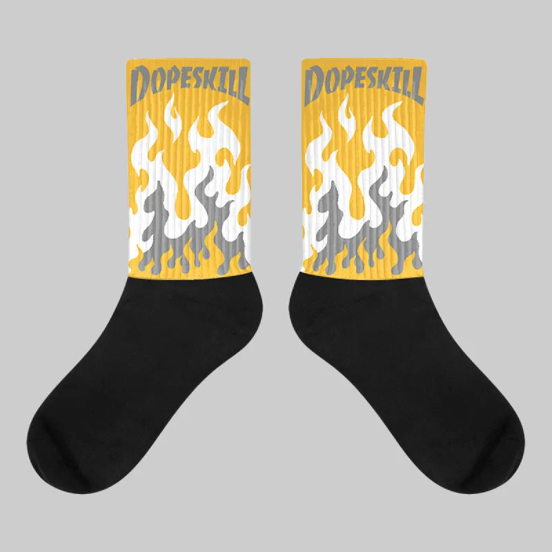 9060 Varsity Gold DopeSkill Sublimated Socks FIRE Graphic sold by DopeSkill