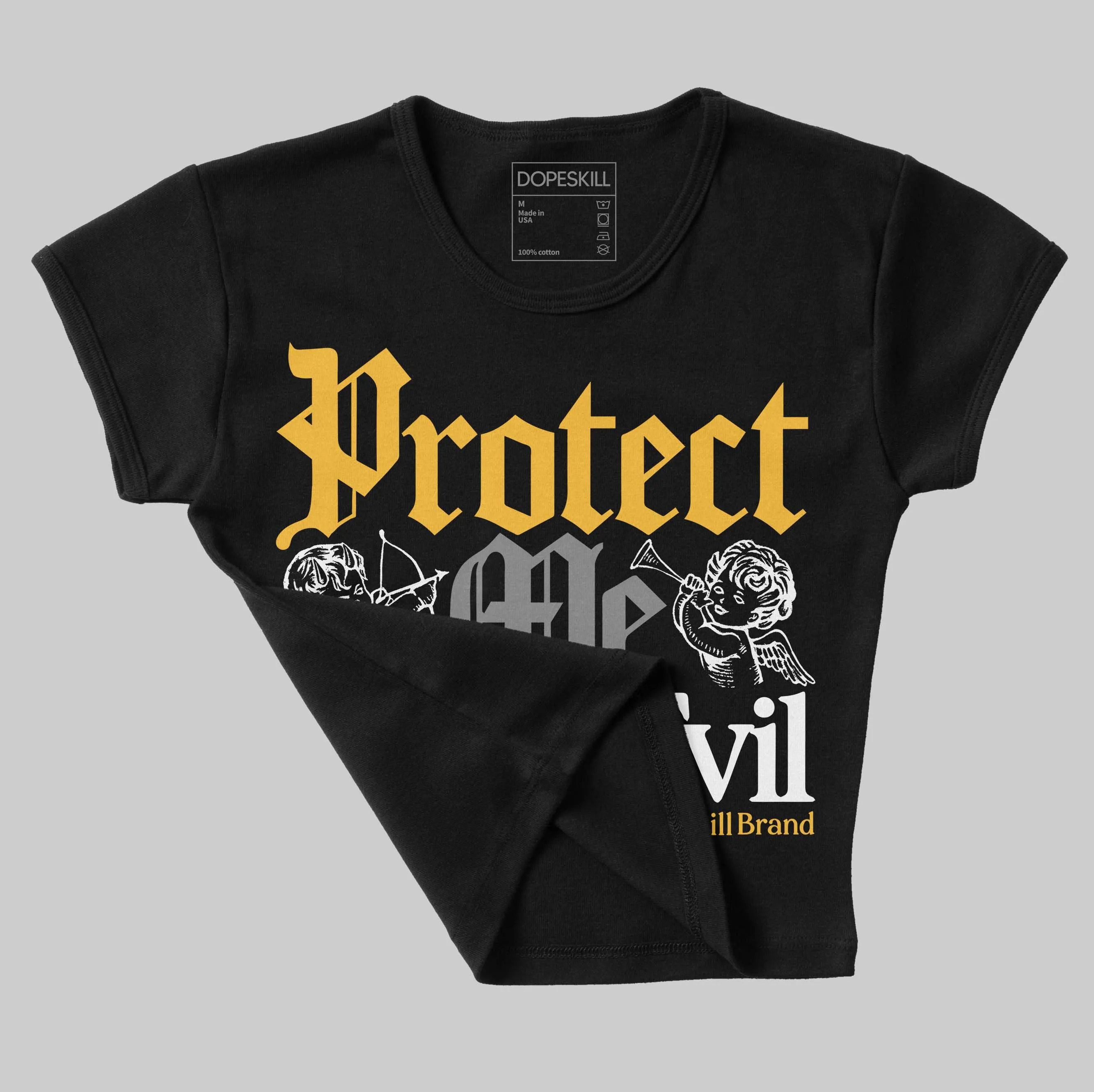 9060 Varsity Gold DopeSkill Women's Crop Top Protect Me From Evil Graphic sold by DopeSkill product image thumbnail 3