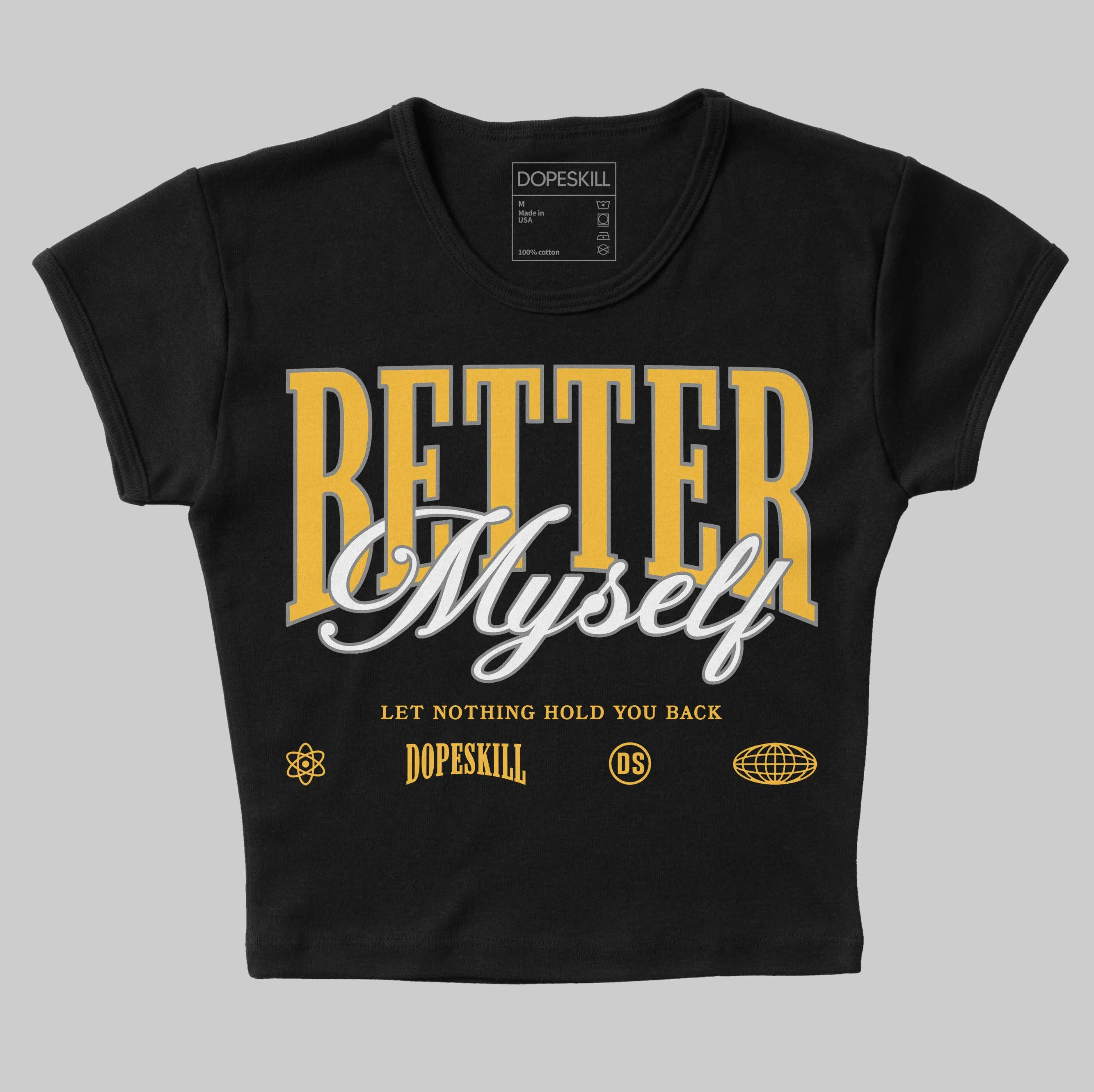 9060 Varsity Gold DopeSkill Women's Crop Top Better Myself Graphic sold by DopeSkill