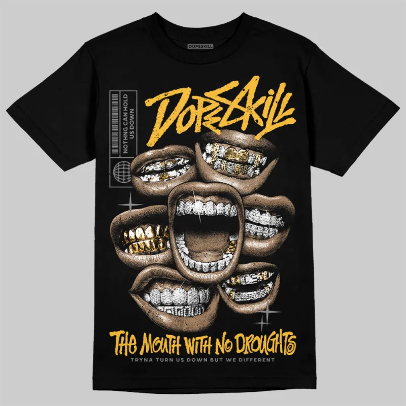9060 Varsity Gold DopeSkill T-Shirt The Mouth With No Droughts Graphic sold by DopeSkill