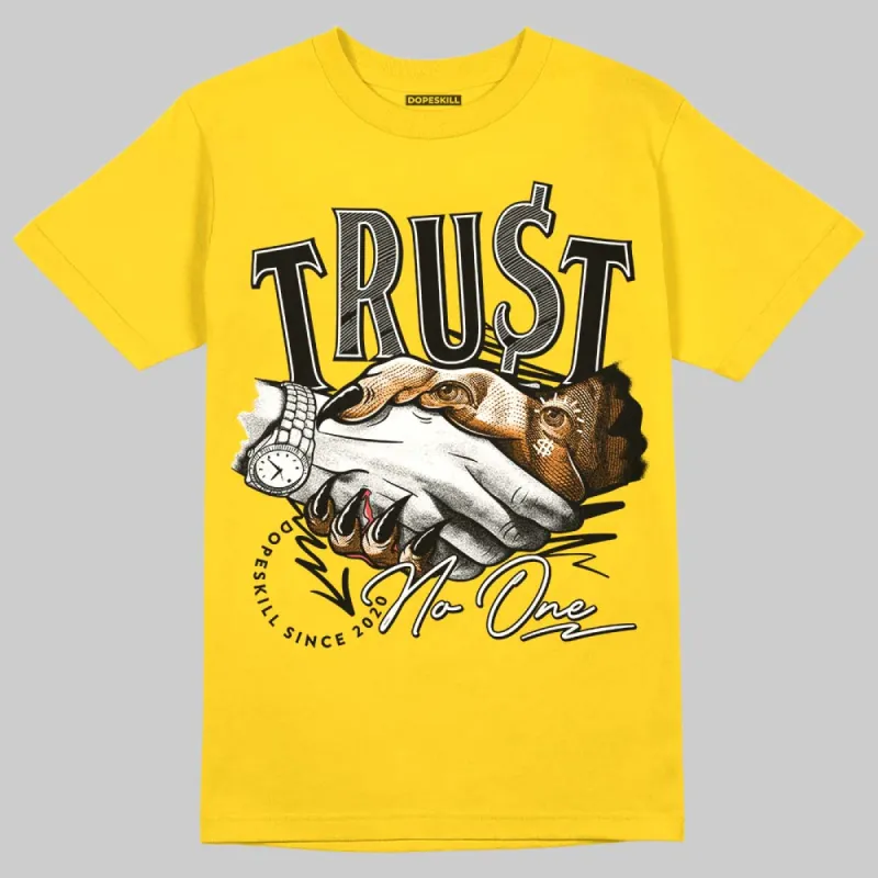 Vivid Sulfur 4s DopeSkill Yellow T-shirt Trust No One Graphic sold by DopeSkill