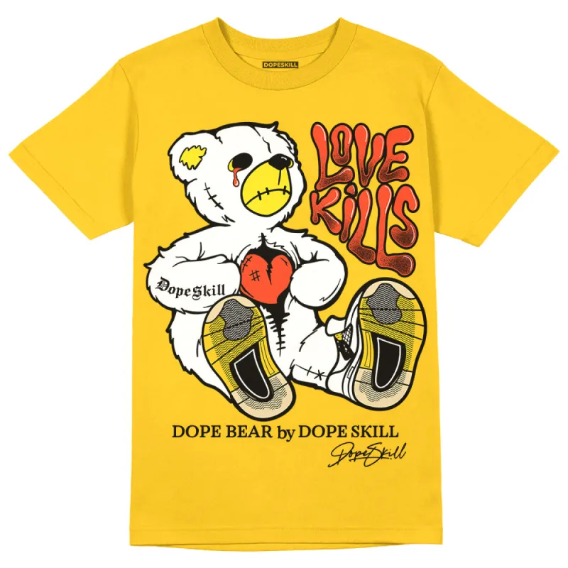 Vivid Sulfur 4s DopeSkill Yellow T-shirt Love Kills Graphic sold by DopeSkill