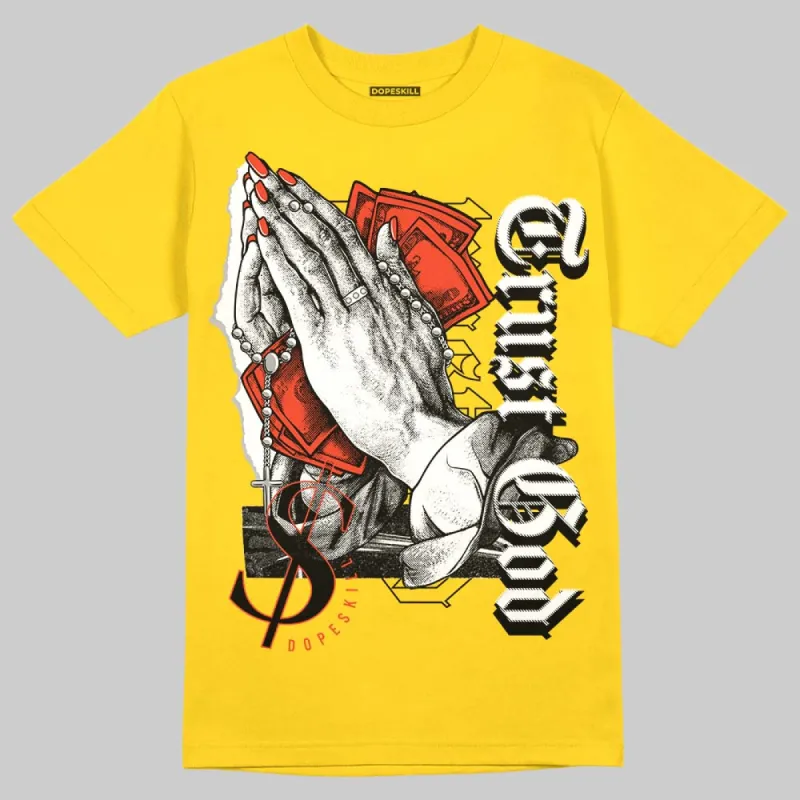 Vivid Sulfur 4s DopeSkill Yellow T-shirt Trust God Graphic sold by DopeSkill