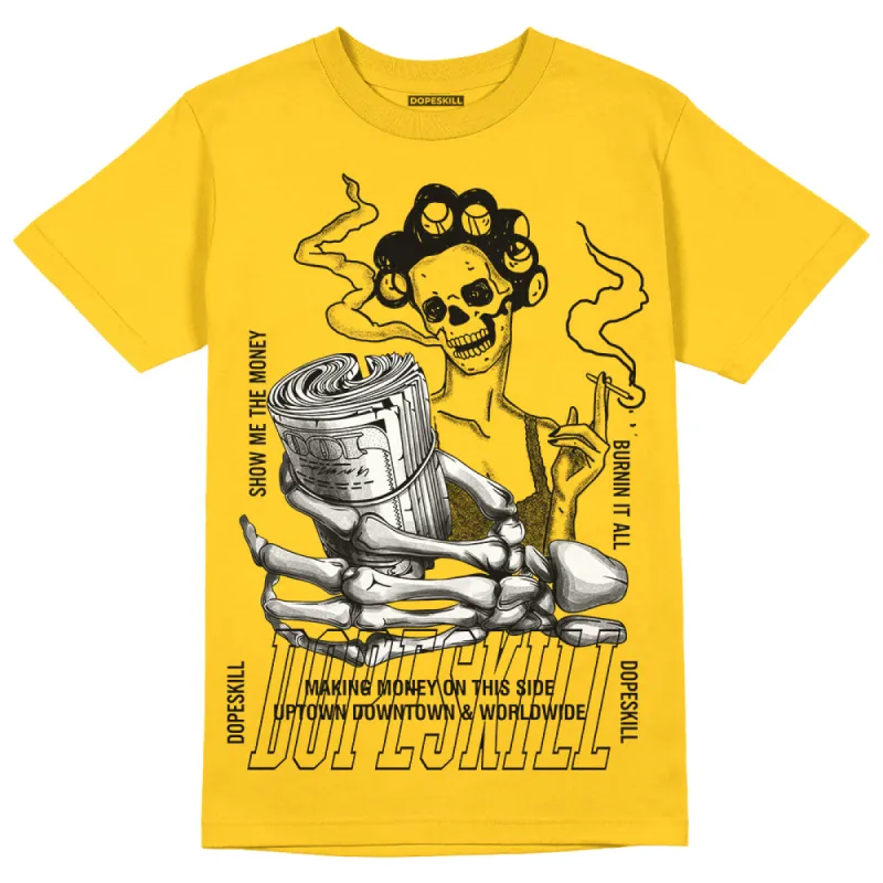 Vivid Sulfur 4s DopeSkill Yellow T-shirt Show Me The Money Graphic sold by DopeSkill