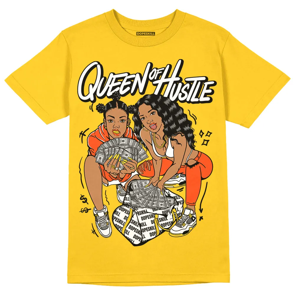 Vivid Sulfur 4s DopeSkill Yellow T-shirt Queen Of Hustle Graphic sold by DopeSkill