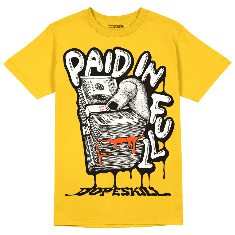 Vivid Sulfur 4s DopeSkill Yellow T-shirt Paid In Full Graphic sold by DopeSkill