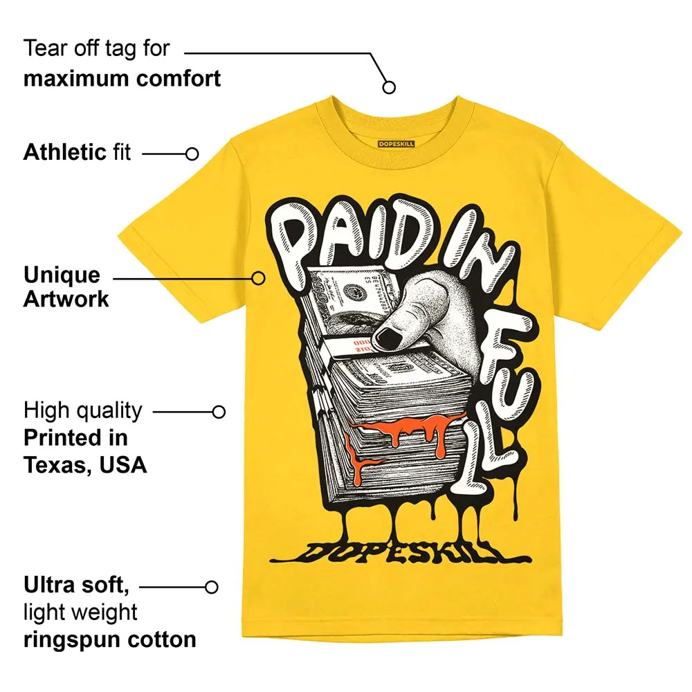 Vivid Sulfur 4s DopeSkill Yellow T-shirt Paid In Full Graphic sold by DopeSkill product image thumbnail 2