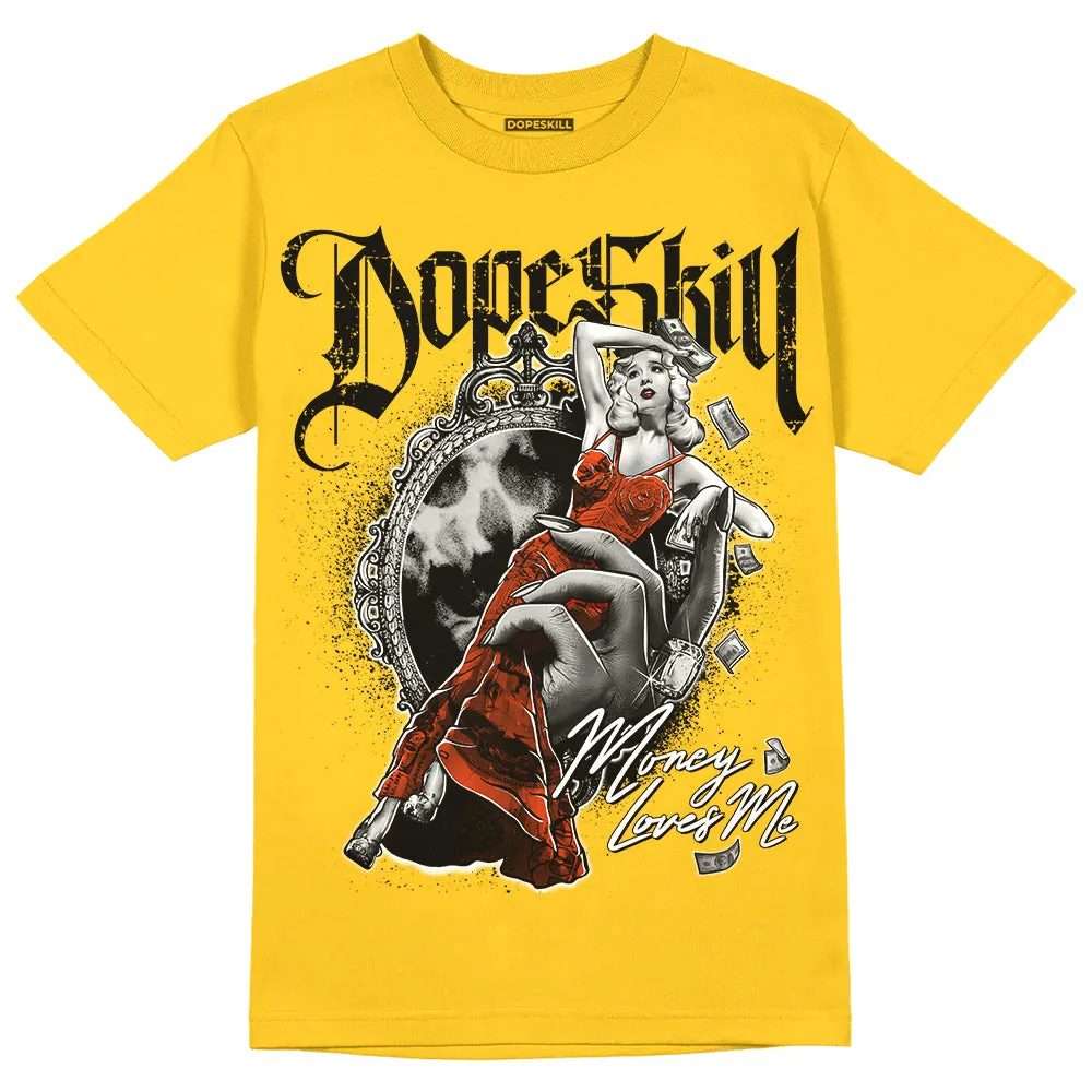Vivid Sulfur 4s DopeSkill Yellow T-shirt Money Loves Me Graphic sold by DopeSkill