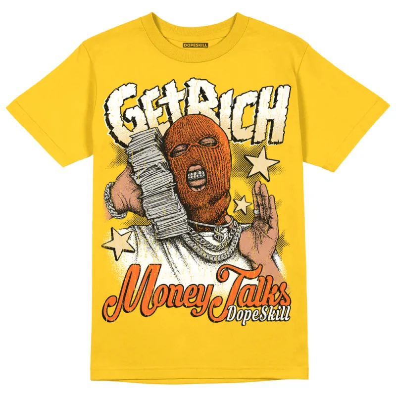 Vivid Sulfur 4s DopeSkill Yellow T-shirt Get Rich Graphic sold by DopeSkill