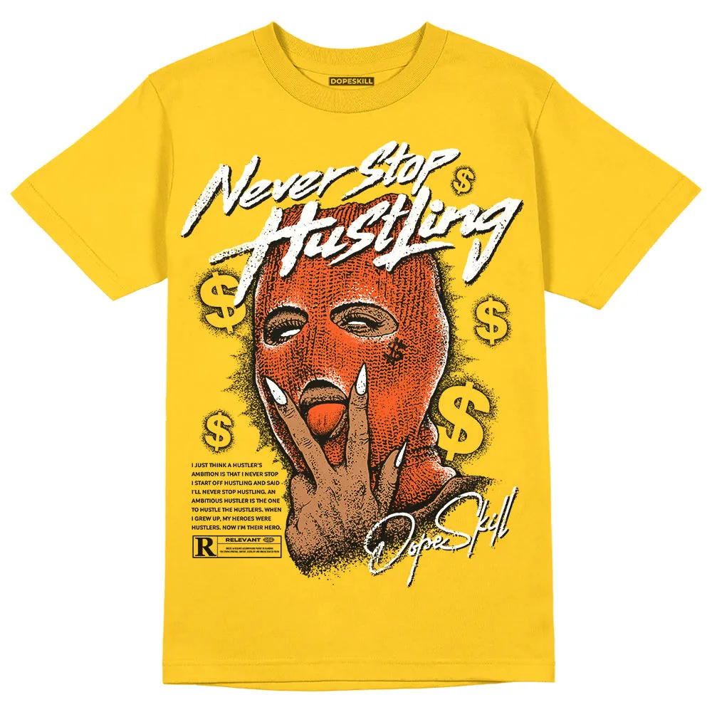 Vivid Sulfur 4s DopeSkill Yellow T-shirt Never Stop Hustling Graphic sold by DopeSkill