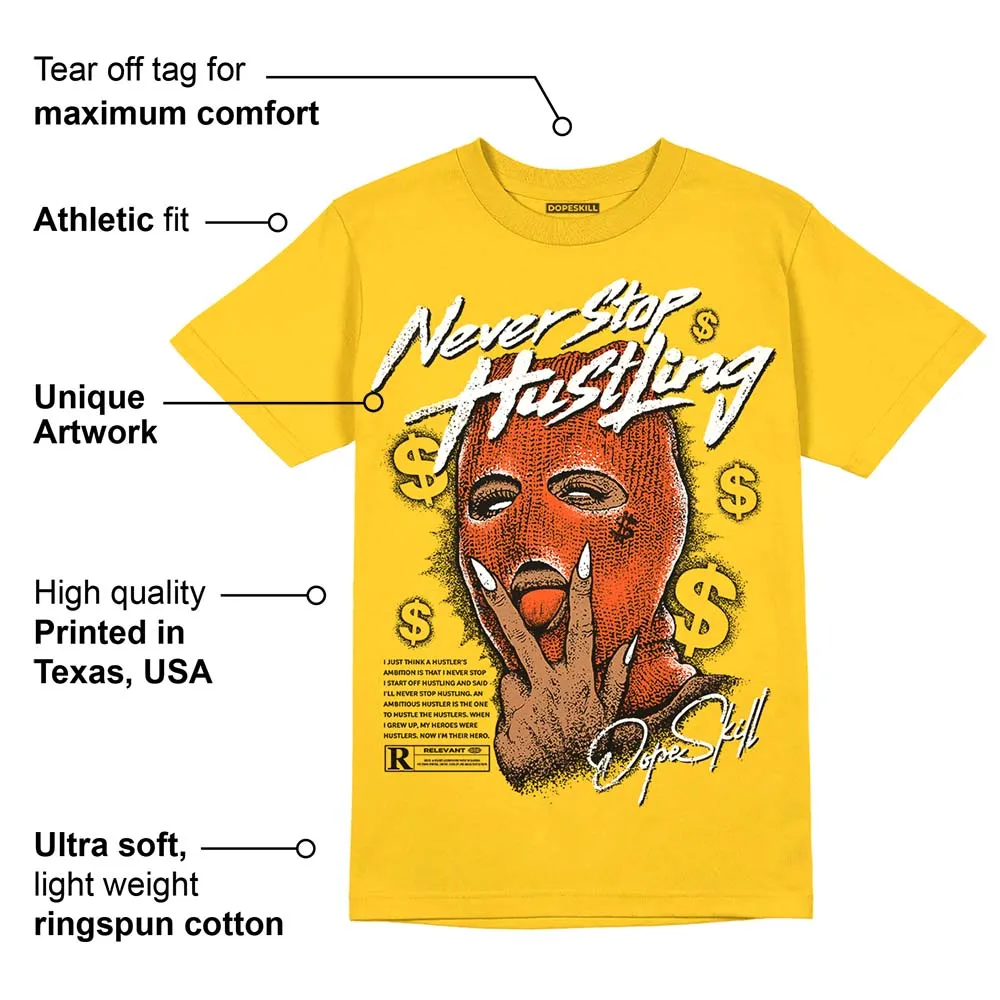 Vivid Sulfur 4s DopeSkill Yellow T-shirt Never Stop Hustling Graphic sold by DopeSkill product image thumbnail 2