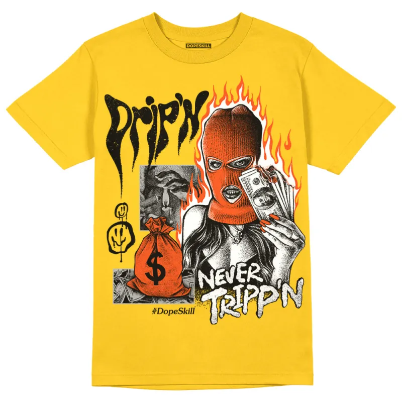 Vivid Sulfur 4s DopeSkill Yellow T-shirt Drip'n Never Tripp'n Graphic sold by DopeSkill
