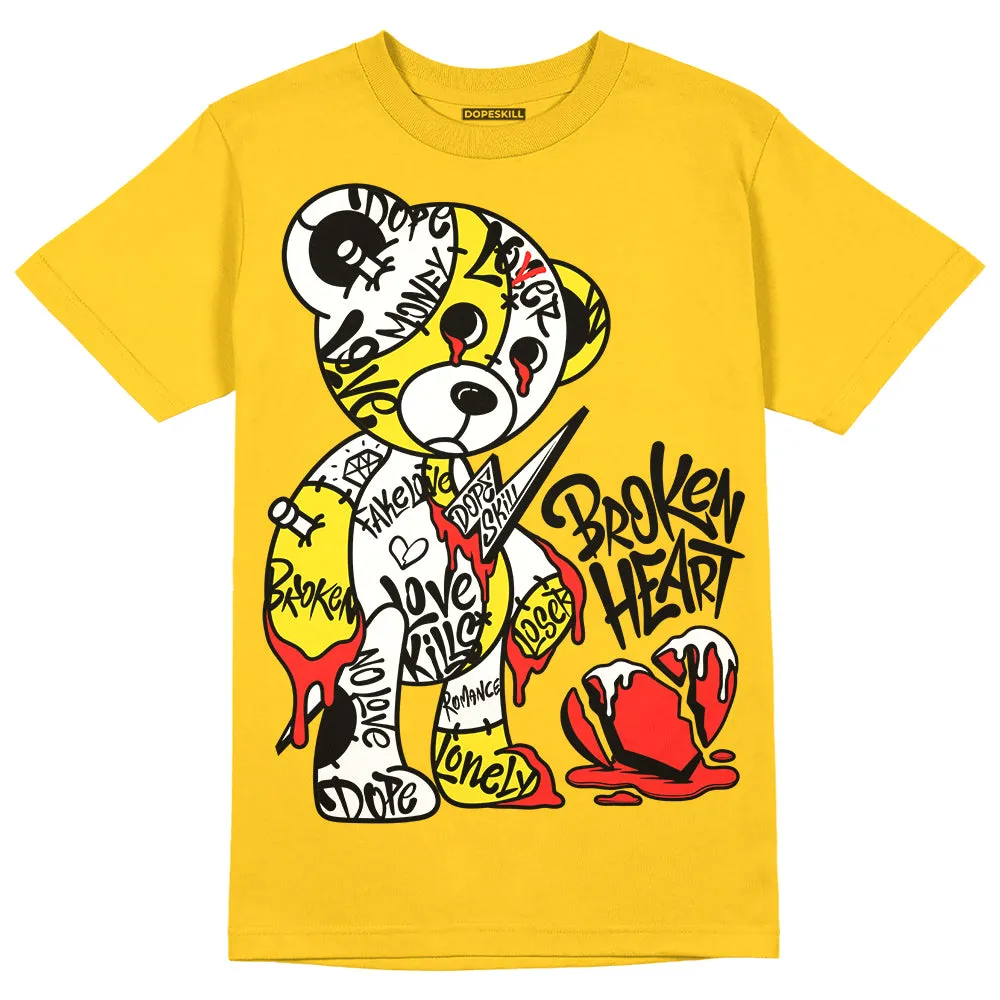 Vivid Sulfur 4s DopeSkill Yellow T-shirt Broken Heart Graphic sold by DopeSkill