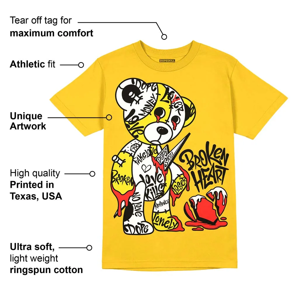Vivid Sulfur 4s DopeSkill Yellow T-shirt Broken Heart Graphic sold by DopeSkill product image thumbnail 2