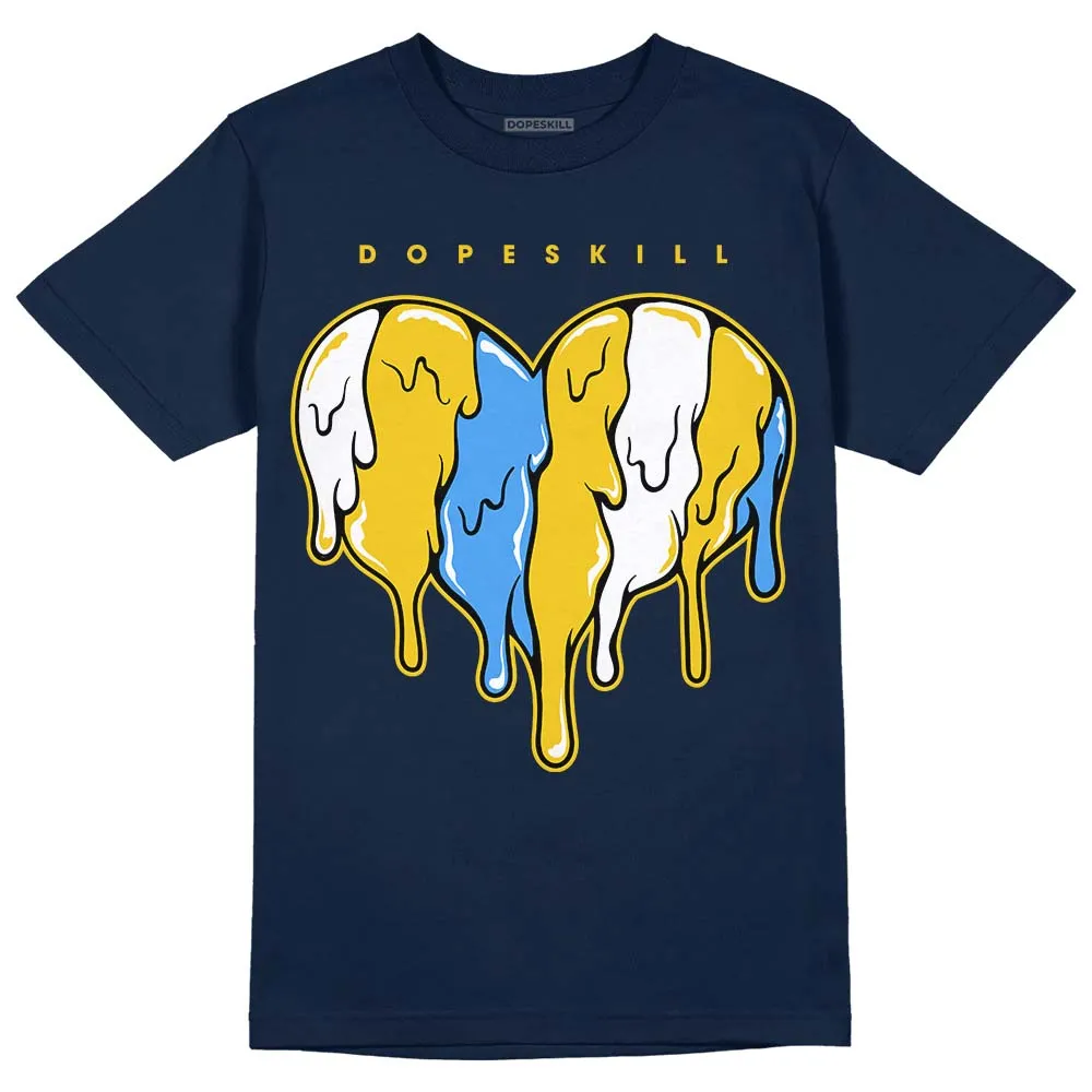Michigan Dunks DopeSkill Midnight Navy T-Shirt Slime Drip Heart Graphic sold by DopeSkill