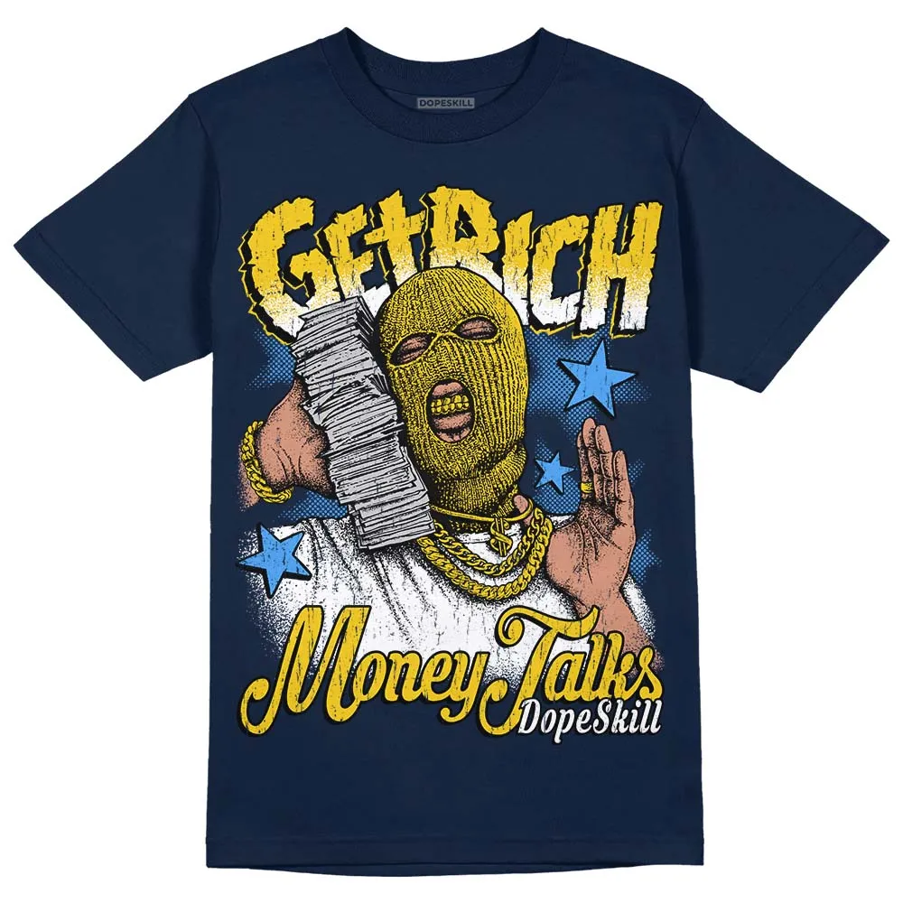 Michigan Dunks DopeSkill Midnight Navy T-Shirt Get Rich Graphic sold by DopeSkill
