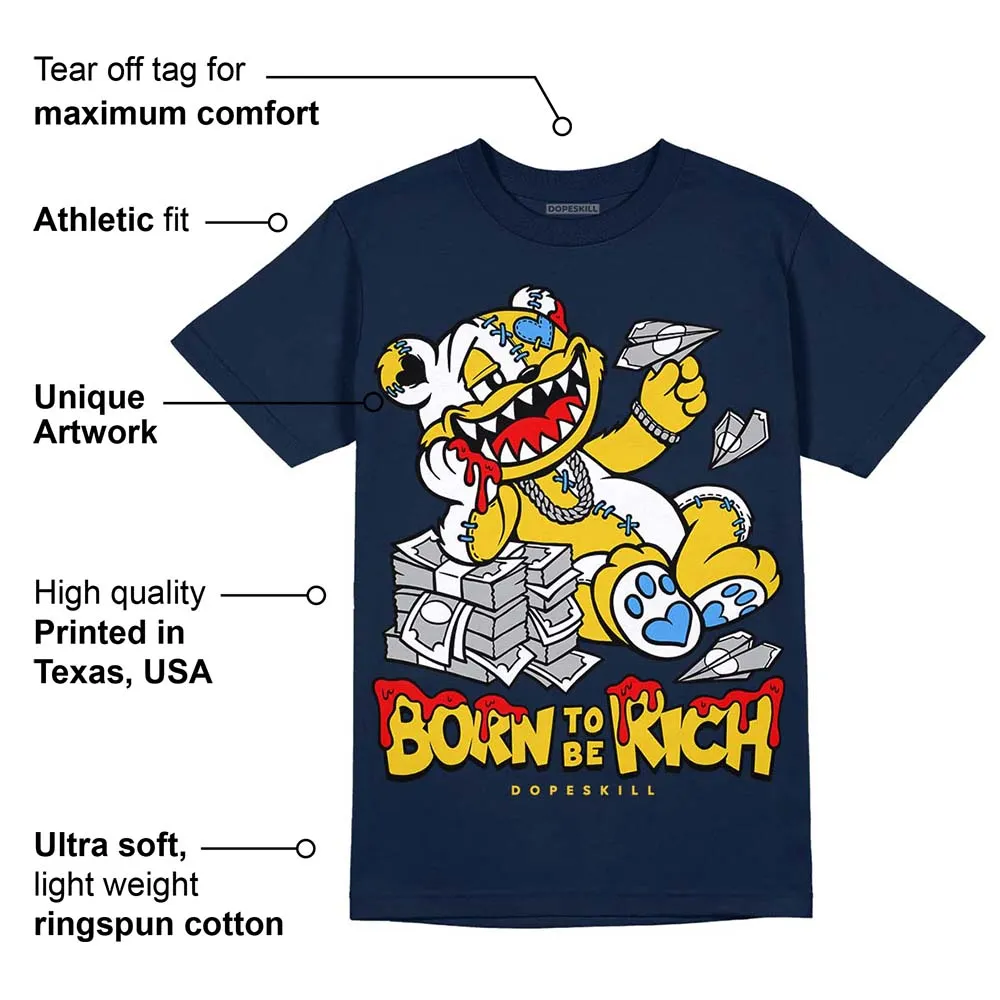 Michigan Dunks DopeSkill Midnight Navy T-Shirt Born To Be Rich Graphic sold by DopeSkill product image thumbnail 2