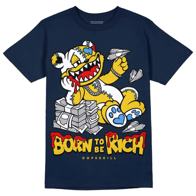 Michigan Dunks DopeSkill Midnight Navy T-Shirt Born To Be Rich Graphic sold by DopeSkill