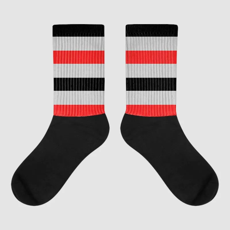 AJ Spizike Bred DopeSkill Sublimated Socks Horizontal Stripes Graphic sold by DopeSkill
