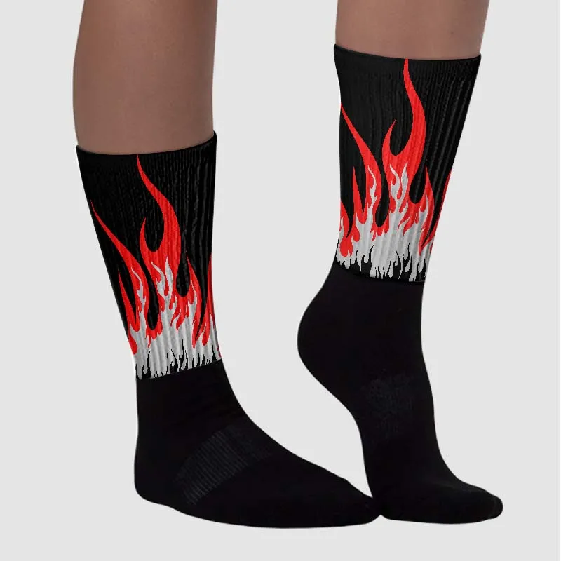 AJ Spizike Bred DopeSkill Sublimated Socks FIRE Graphic sold by DopeSkill product image thumbnail 3