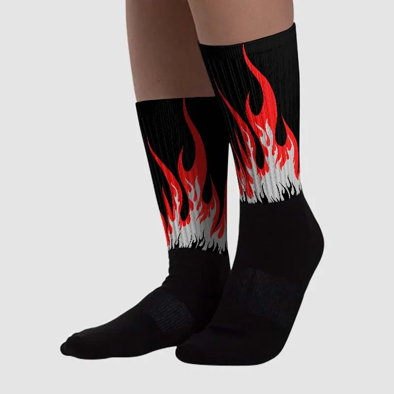 AJ Spizike Bred DopeSkill Sublimated Socks FIRE Graphic sold by DopeSkill product image thumbnail 2