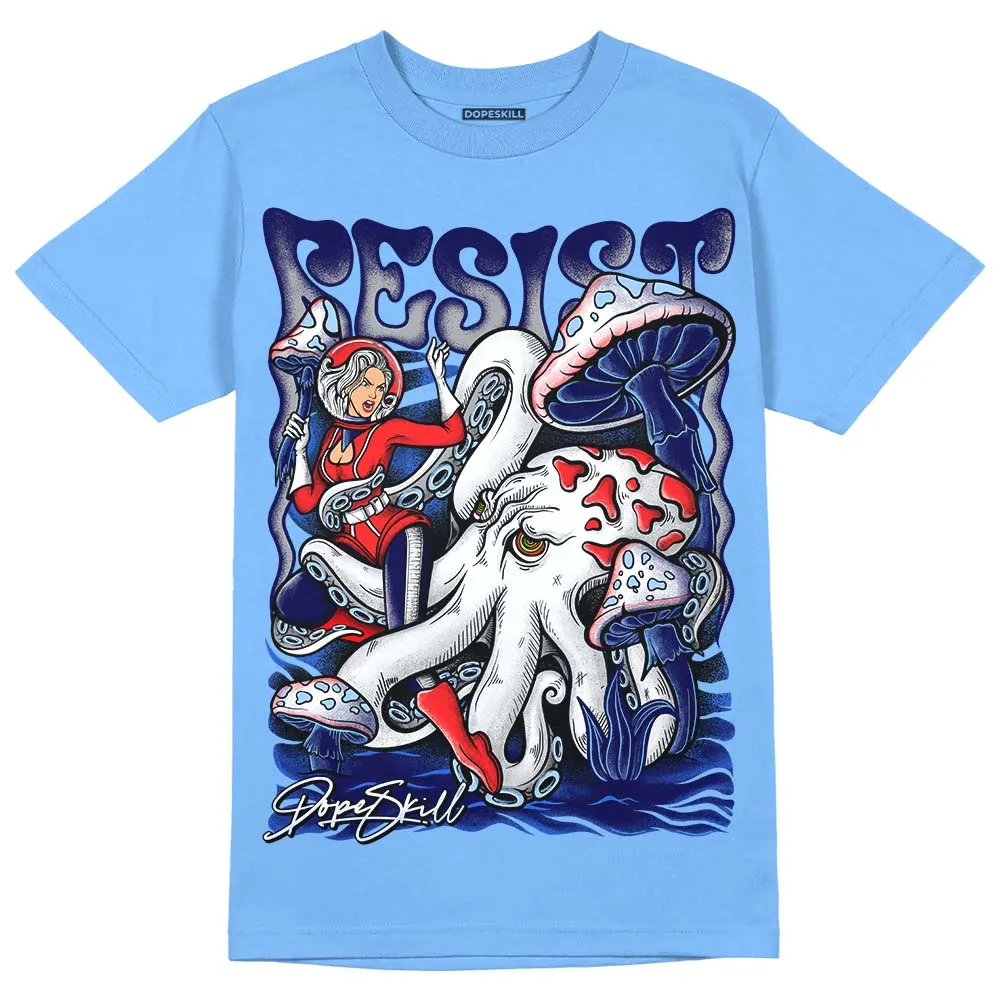 Dunk White Polar Blue DopeSkill University Blue T-shirt Resist Graphic sold by DopeSkill