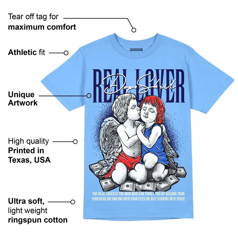 Dunk White Polar Blue DopeSkill University Blue T-shirt Real Lover Graphic sold by DopeSkill product image thumbnail 2