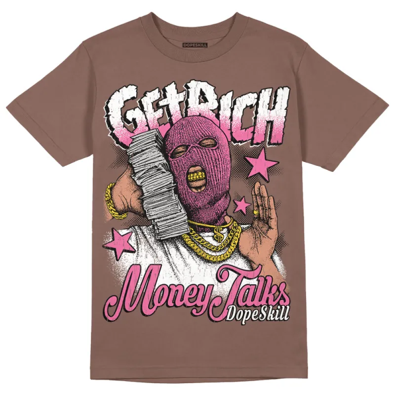 Dunk Smokey Mauve Playful Pink White Brown DopeSkill Brown Savana T-shirt Get Rich Graphic sold by DopeSkill