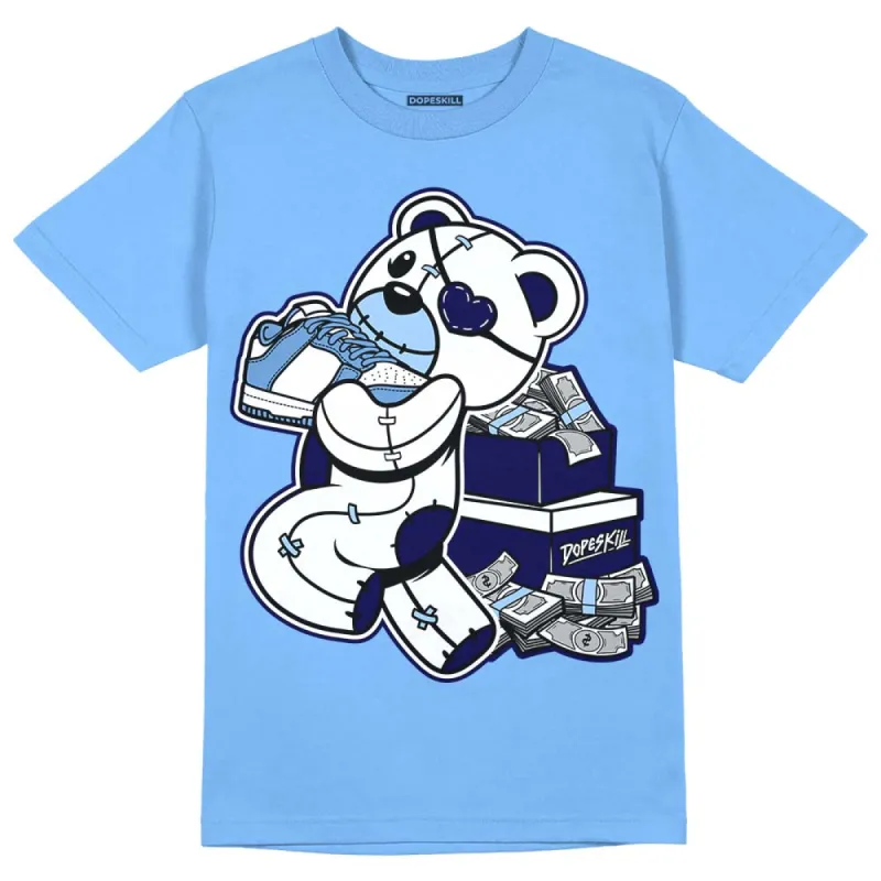 Dunk White Polar Blue DopeSkill University Blue T-shirt Bear Steals Sneaker Graphic sold by DopeSkill