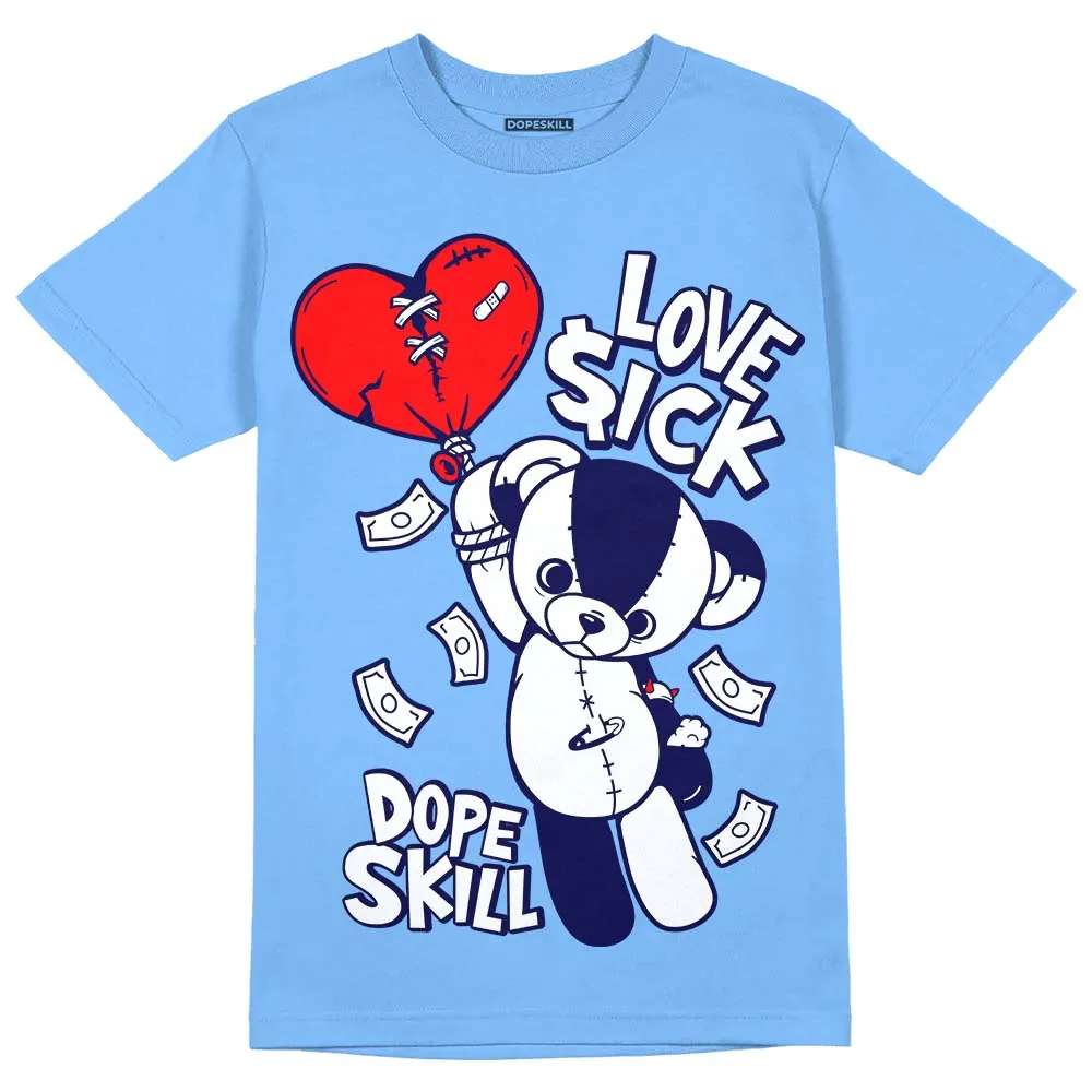 Powder Blue 9s DopeSkill Sky Blue T-shirt Love Sick Graphic sold by DopeSkill