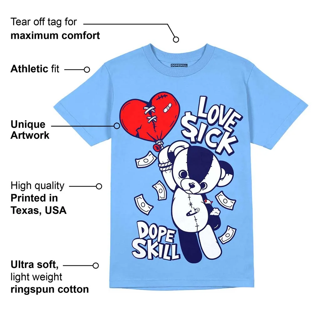 Powder Blue 9s DopeSkill Sky Blue T-shirt Love Sick Graphic sold by DopeSkill product image thumbnail 2