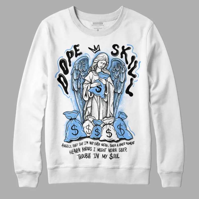 Powder Blue 9s DopeSkill Sweatshirt Angels Graphic sold by DopeSkill