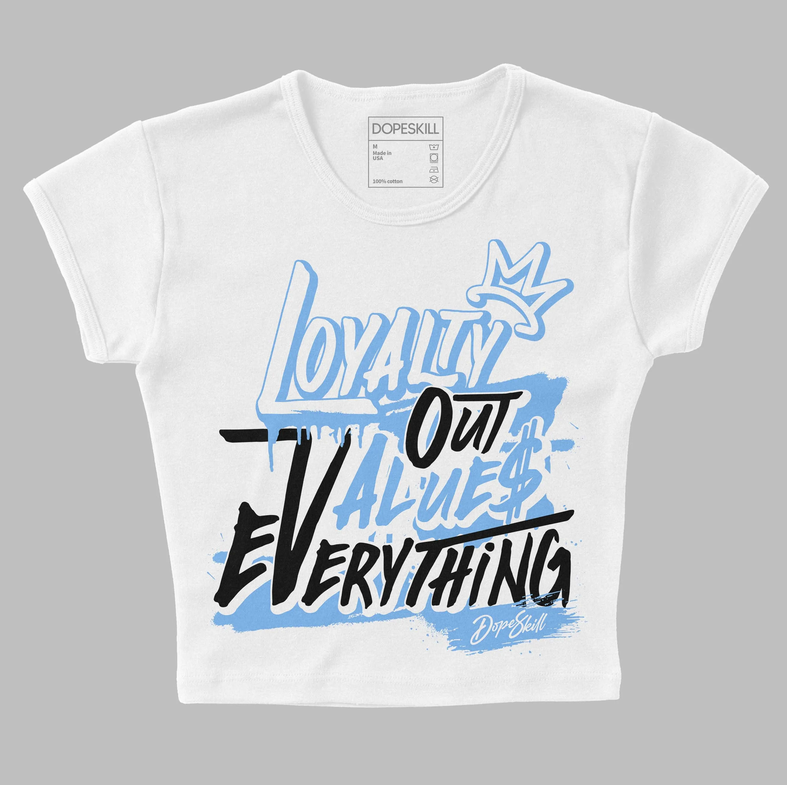 Powder Blue 9s DopeSkill Women's Crop Top LOVE Graphic sold by DopeSkill