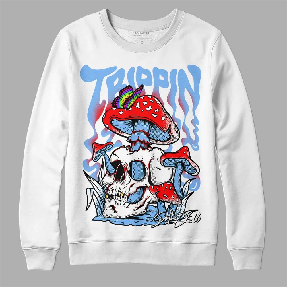 Powder Blue 9s DopeSkill Sweatshirt Trippin Graphic sold by DopeSkill