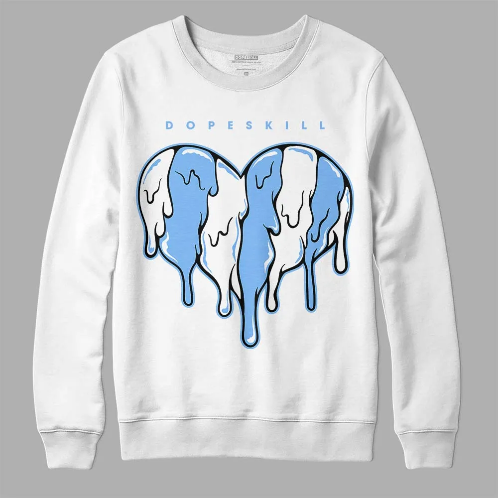 Powder Blue 9s DopeSkill Sweatshirt Slime Drip Heart Graphic sold by DopeSkill