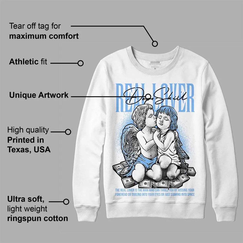 Powder Blue 9s DopeSkill Sweatshirt Real Lover Graphic sold by DopeSkill product image thumbnail 3