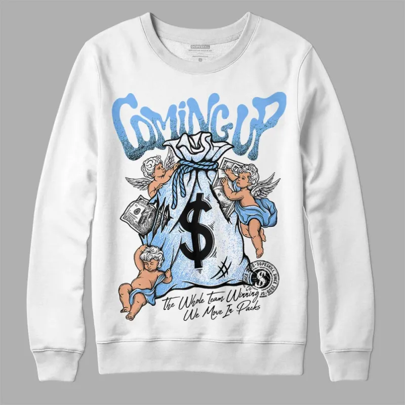 Powder Blue 9s DopeSkill Sweatshirt Money Bag Coming Up Graphic sold by DopeSkill