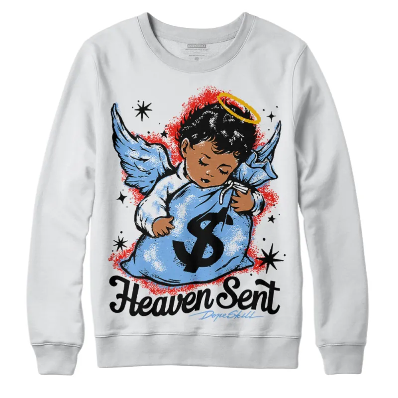Powder Blue 9s DopeSkill Sweatshirt Heaven Sent Graphic sold by DopeSkill
