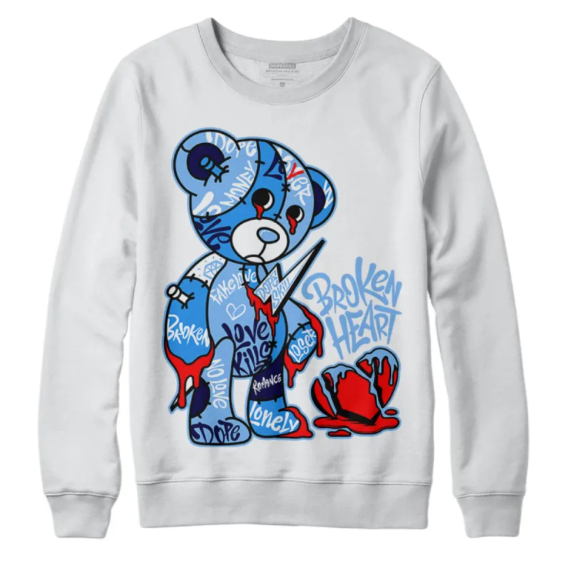 Powder Blue 9s DopeSkill Sweatshirt Broken Heart Graphic sold by DopeSkill