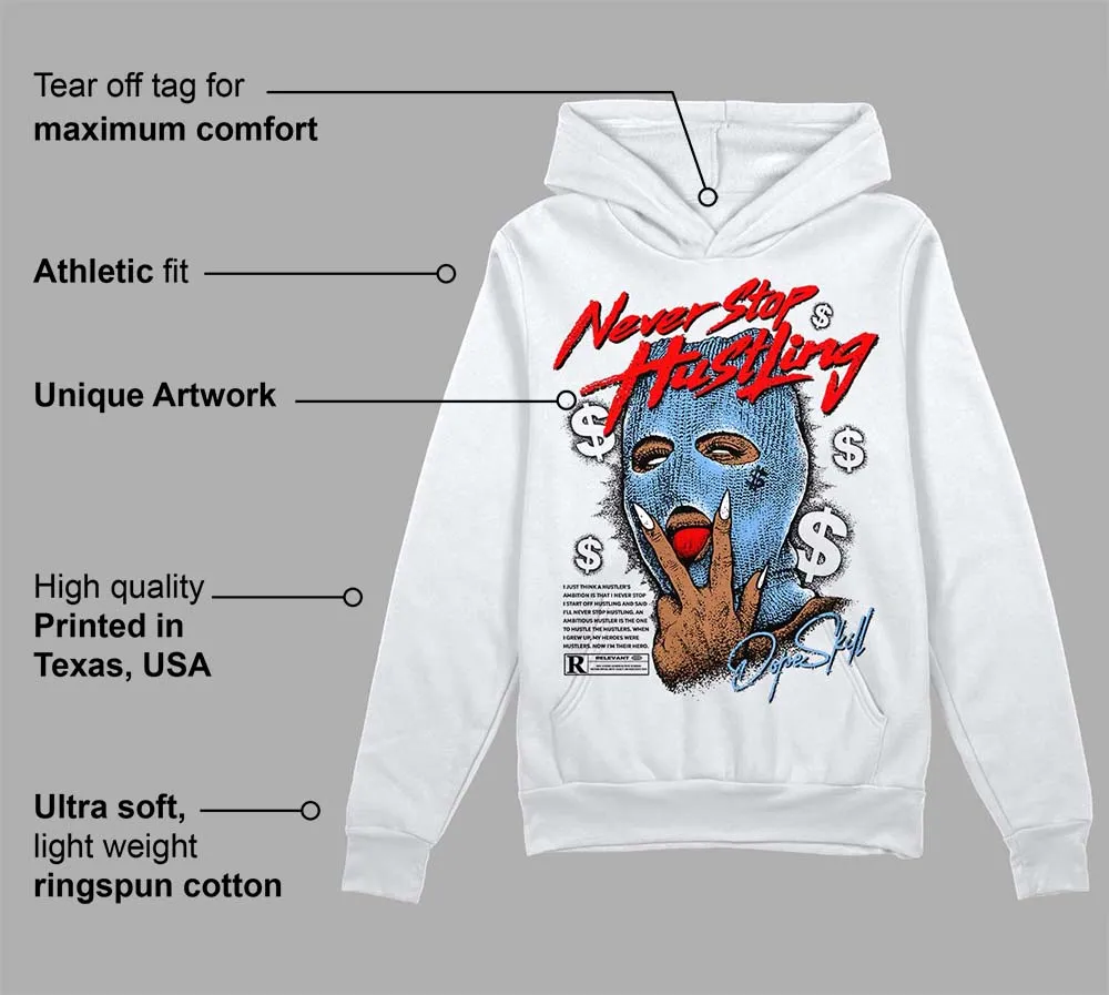 Powder Blue 9s DopeSkill Hoodie Sweatshirt Never Stop Hustling Graphic sold by DopeSkill product image thumbnail 3