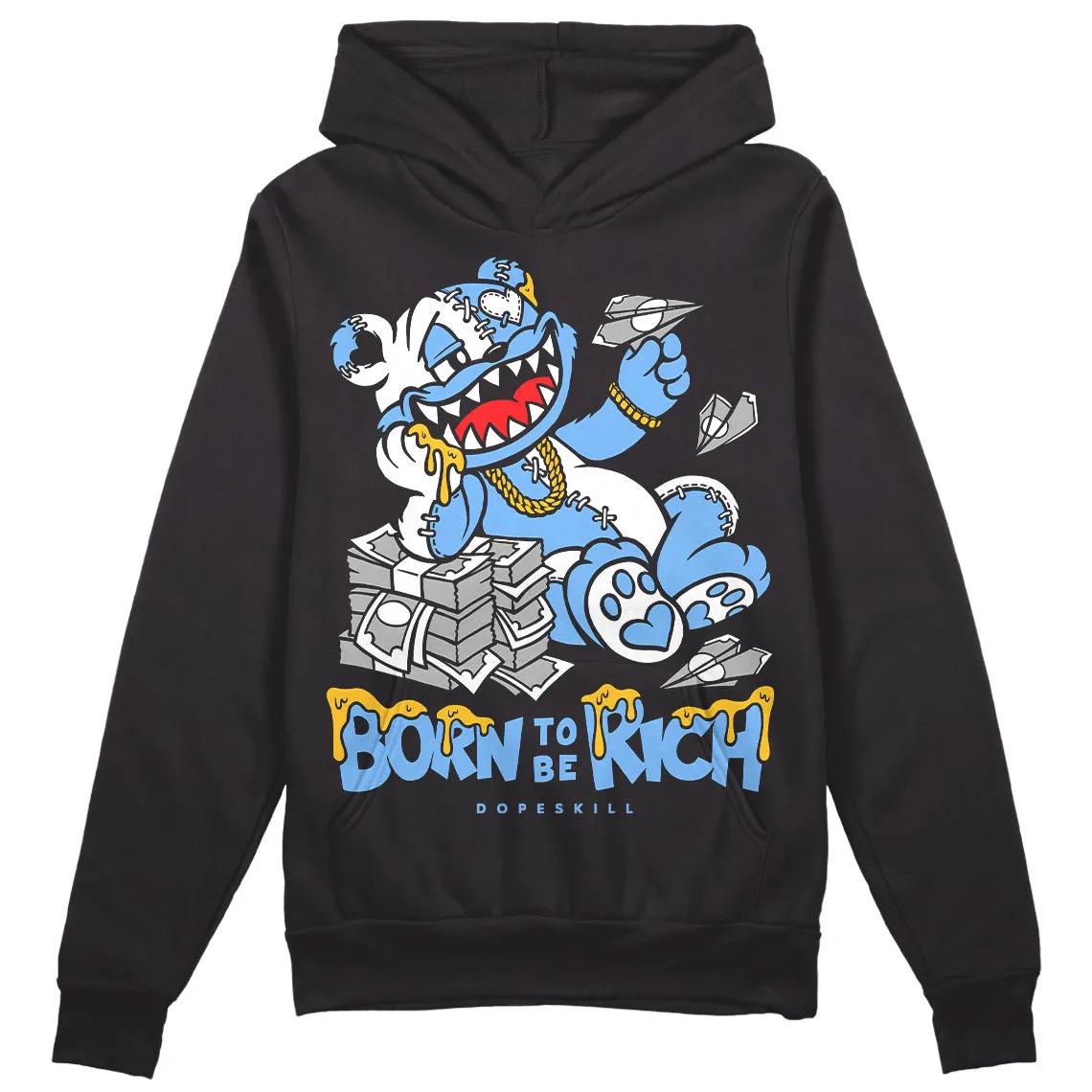 Powder Blue 9s DopeSkill Hoodie Sweatshirt Born To Be Rich Graphic sold by DopeSkill product image thumbnail 2