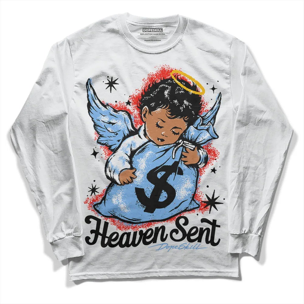 Powder Blue 9s DopeSkill Long Sleeve T-Shirt Heaven Sent Graphic sold by DopeSkill