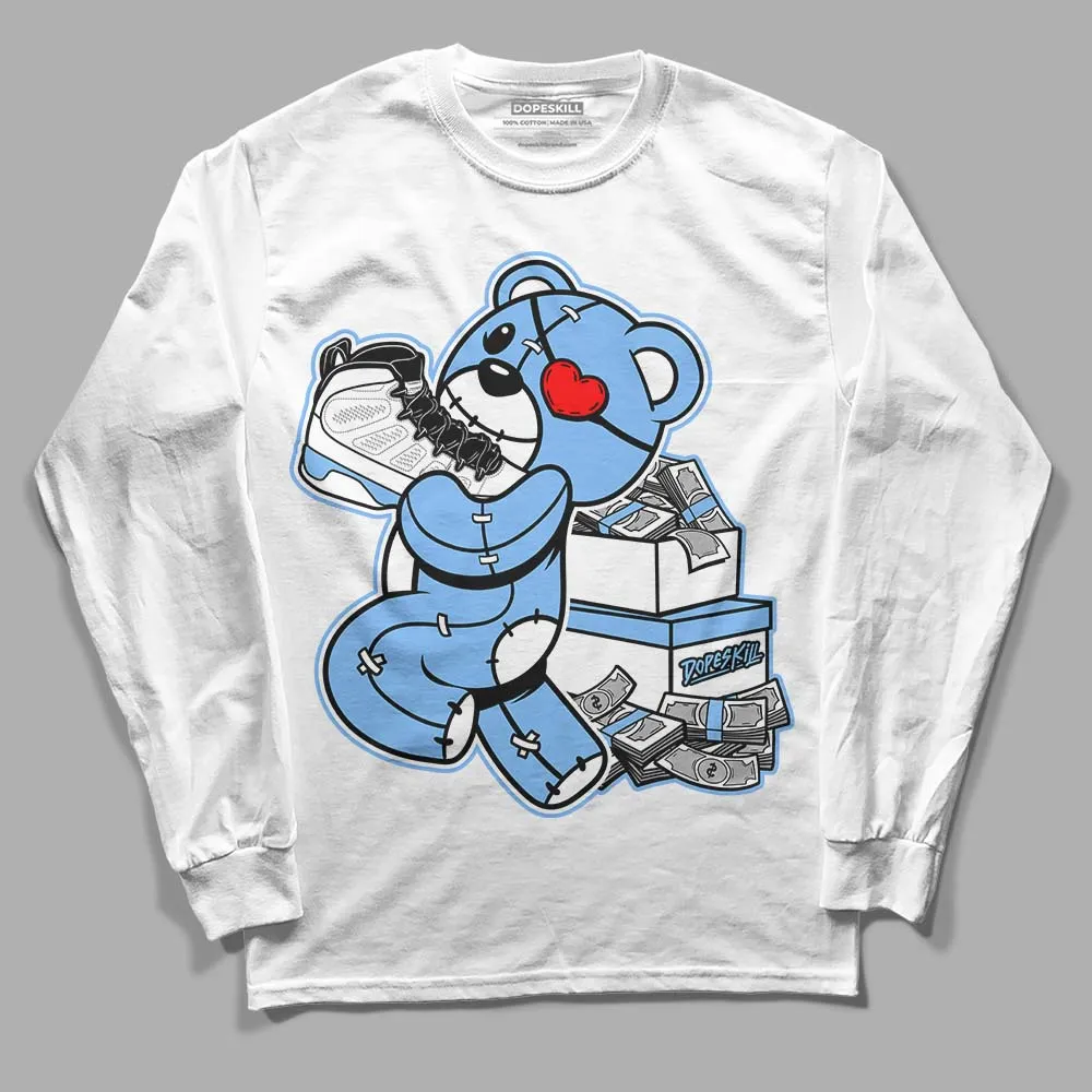 Powder Blue 9s DopeSkill Long Sleeve T-Shirt Bear Steals Sneaker Graphic sold by DopeSkill