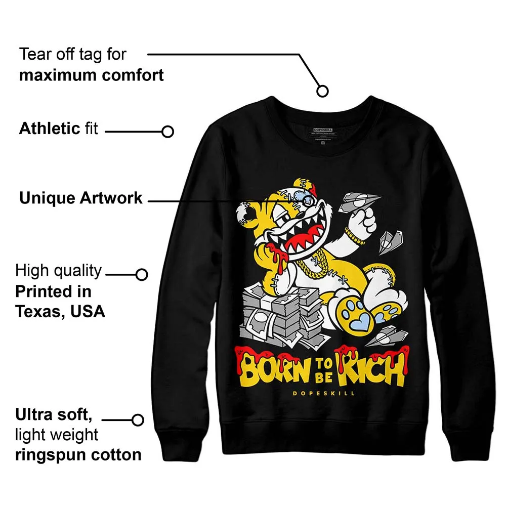 Yellow Ochre 6s DopeSkill Sweatshirt Born To Be Rich Graphic sold by DopeSkill product image thumbnail 3