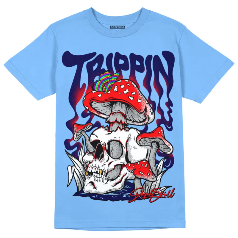 Powder Blue 9s DopeSkill Sky Blue T-shirt Trippin Graphic sold by DopeSkill
