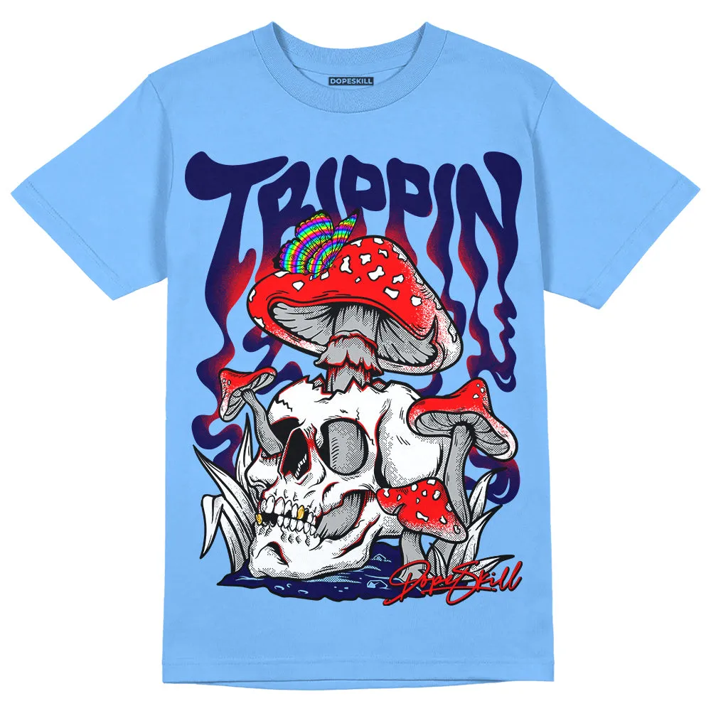 Powder Blue 9s DopeSkill Sky Blue T-shirt Trippin Graphic sold by DopeSkill