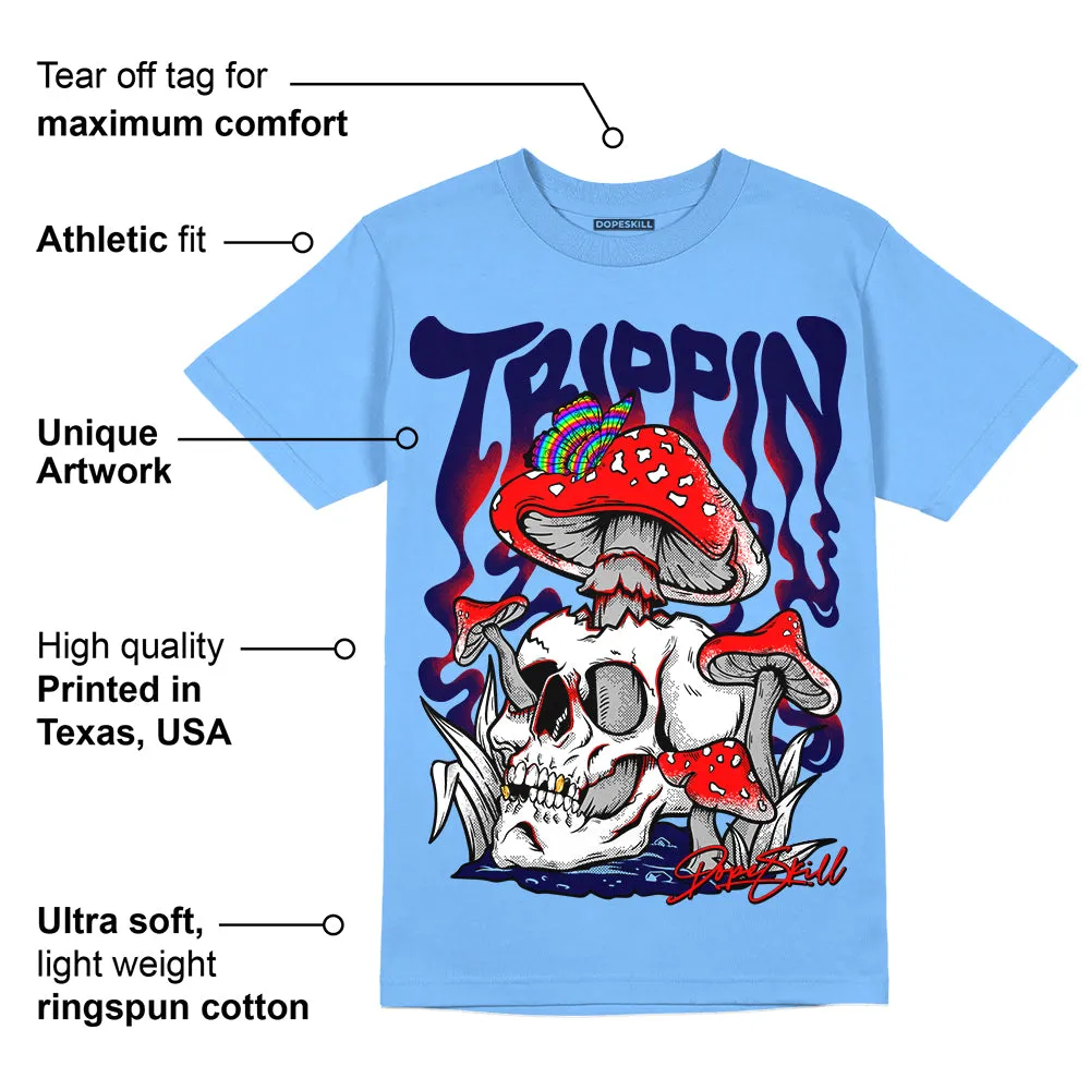 Powder Blue 9s DopeSkill Sky Blue T-shirt Trippin Graphic sold by DopeSkill product image thumbnail 2