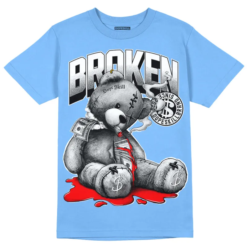 Powder Blue 9s DopeSkill Sky Blue T-shirt Sick Bear Graphic sold by DopeSkill