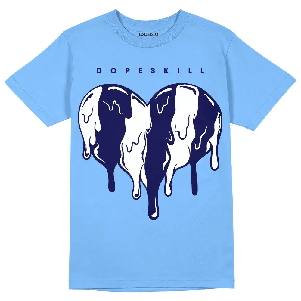 Powder Blue 9s DopeSkill Sky Blue T-shirt Slime Drip Heart Graphic sold by DopeSkill