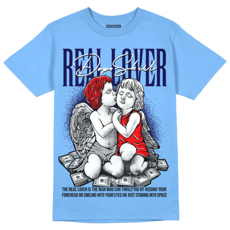 Powder Blue 9s DopeSkill Sky Blue T-shirt Real Lover Graphic sold by DopeSkill